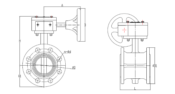 Handle flange butterfly valve